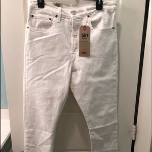 Levi 501 Skinny White Jeans